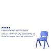 Flash Furniture Blue Plastic Stackable School Chair with 15.5'' Seat Height, PK4 4-YU-YCX4-005-BLUE-GG